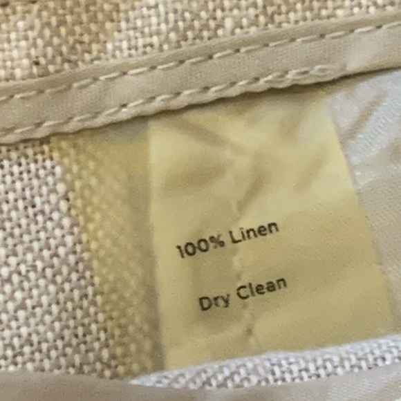 Talbots cropped pants 14 100% pure Irish Linen khaki wide leg contour tie waist - Picture 3 of 8